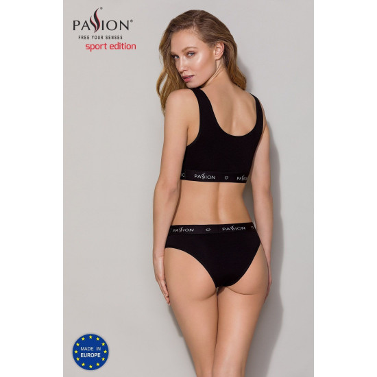Спортивний топ із широкою резинкою, чорний Passion PS004 Top Black, S