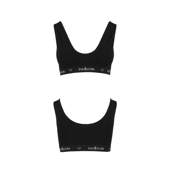 Спортивний топ із широкою резинкою, чорний Passion PS004 Top Black, S