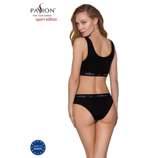Спортивний топ із широкою резинкою, чорний Passion PS004 Top Black, S