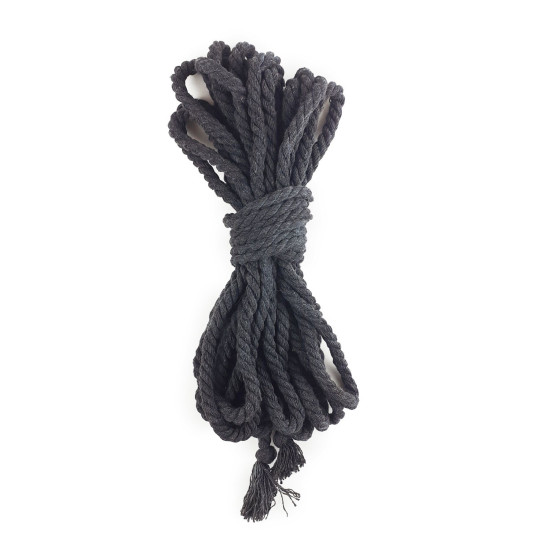 Хлопковая веревка Шибари, БДСМ и эротического связывания, черная Shibari Rope Cotton Black, 8 м