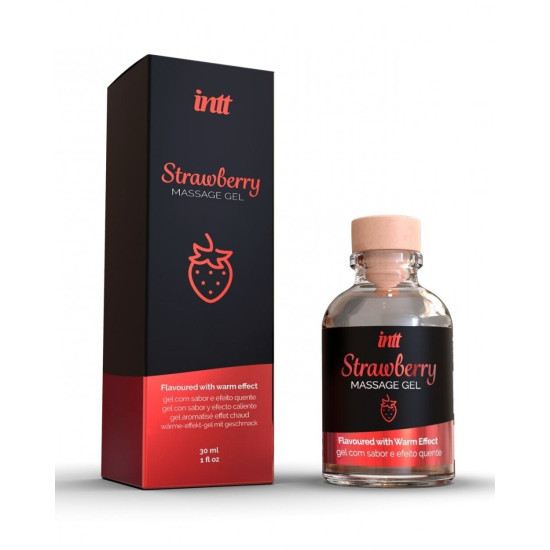 Гель для интимного массажа со вкусом клубники Intt Strawberry, 30 ml