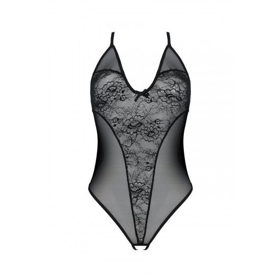Боді з ажурним декором і відкритим доступом, чорне Passion Ursula Body Black, L/XL