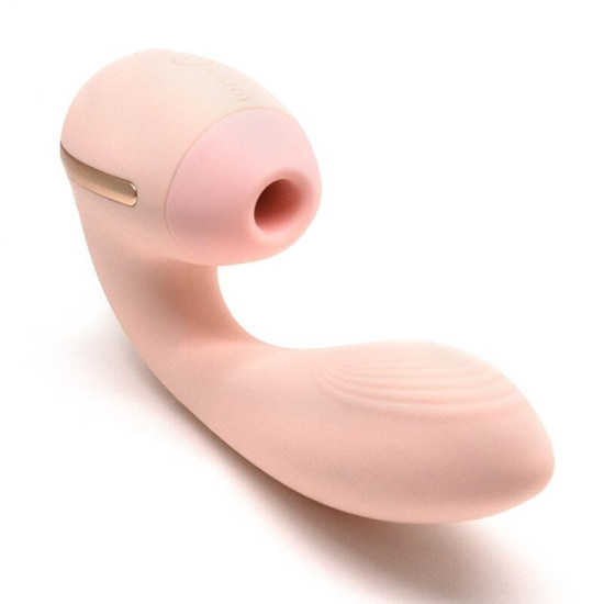 Вагінально-кліторальний вакуумний вібратор, рожевий KisToy Tina Mini Light Pink