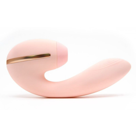Вагінально-кліторальний вакуумний вібратор, рожевий KisToy Tina Mini Light Pink