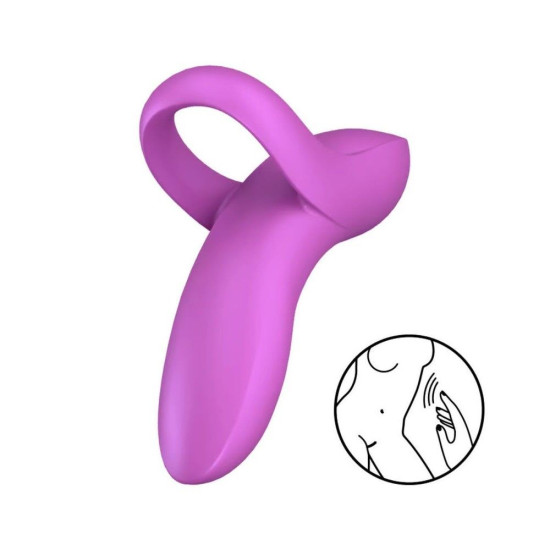 Вибратор на палец, гибкий, тёмно-розовый Satisfyer Bold Lover Dark Pink