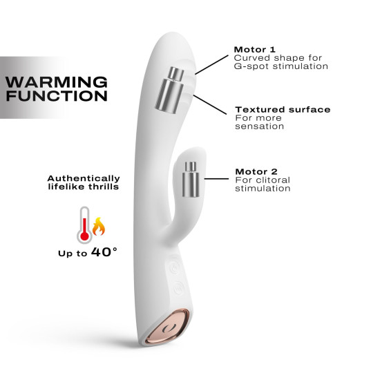 Вибратор-кролик с подогревом и гибким стволом, белый Dorcel Flexi Rabbit White