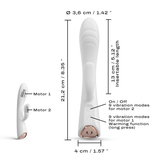 Вибратор-кролик с подогревом и гибким стволом, белый Dorcel Flexi Rabbit White