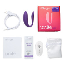 Недорогой вибратор для пар с однокнопочным пультом ДУ, фиолетовый We-Vibe Unite Purple