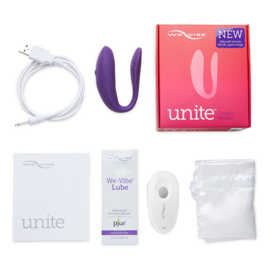Недорогий вібратор для пар з однокнопковим пультом ДУ, фіолетовий We-Vibe Unite Purple
