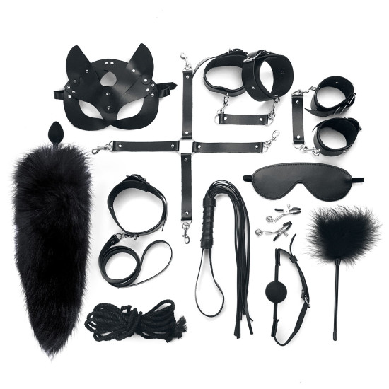 Набор из 13 предметов из натуральной кожи, чёрный Art of Sex Maxi BDSM Set Leather