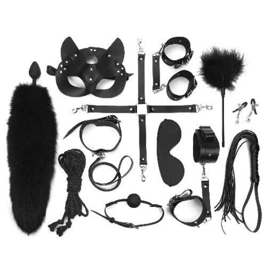 Набор из 13 предметов из натуральной кожи, чёрный Art of Sex Maxi BDSM Set Leather