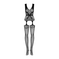 Бодістокінг з елегантним силуетним малюнком і імітацією панчіх Obsessive Bodystocking F217, S/M/L