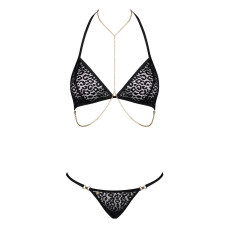 Комплект з ланцюжками (бюстгальтер, трусики), чорний Obsessive Pantheria 2-Pcs Set Black, S/M Комплект з ланцюжками (бюстгальтер, трусики), чорний Obsessive Pantheria 2-Pcs Set Black, L/XL трусики), чорний Obsessive Pantheria 2-Pcs Set Black, S/M