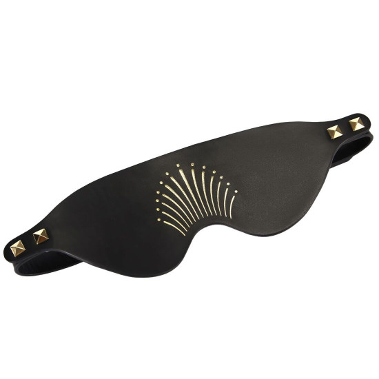 Роскошная кожаная маска на глаза, чёрная Zalo Blindfolds Black