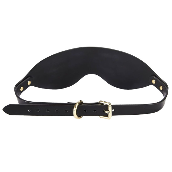 Роскошная кожаная маска на глаза, чёрная Zalo Blindfolds Black
