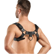 Портупея на плечи для бондажа, чёрная Bedroom Fantasies Bruno Bondage Harness Black