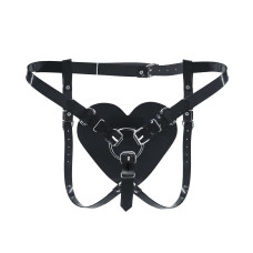 Трусики «Серце» для страпона, чорні Feral Feelings Hearts Hearts Strap-on Belt Black