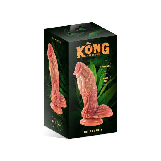 Фэнтезийный фаллоимитатор в виде феникса, разноцветный Kong Silicone The Phoenix