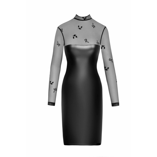 Сукня міді з мокрим ефектом і флокованою сіткою Noir Handmade F310 Sublime Wetlook and Flocked Mesh Midi Dress, S