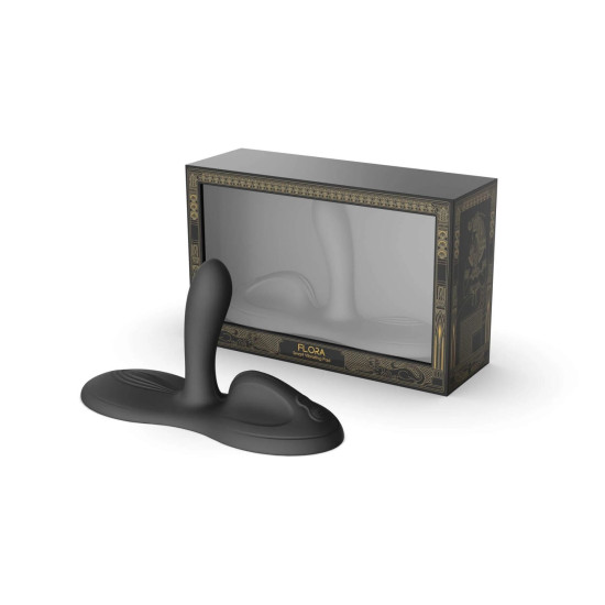 Смарт-вібратор Sit-on-top, 9 моторів, чорний Zalo Flora Smart Vibrating Pad Obsidian Black