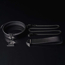 Повідець із нашийником, чорний Lockink Tied Collar with Leash Set Black
