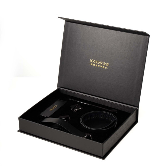 Поводок с ошейником, черный Lockink Tied Collar with Leash Set Black