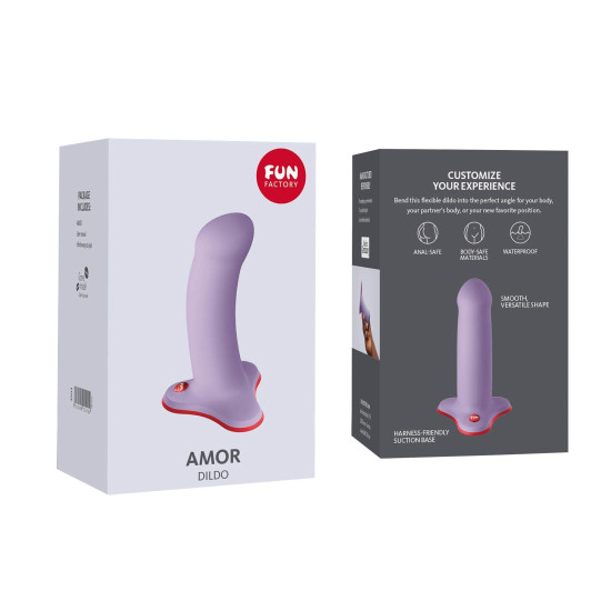 Фаллоимитатор изогнутый, длина 14,6 см, диаметр 3,7 см, сиреневый Fun Factory Amor Purple