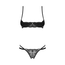 Комплект з відкритим доступом Obsessive Nutris 2-pcs Crotchless Set, XS/S