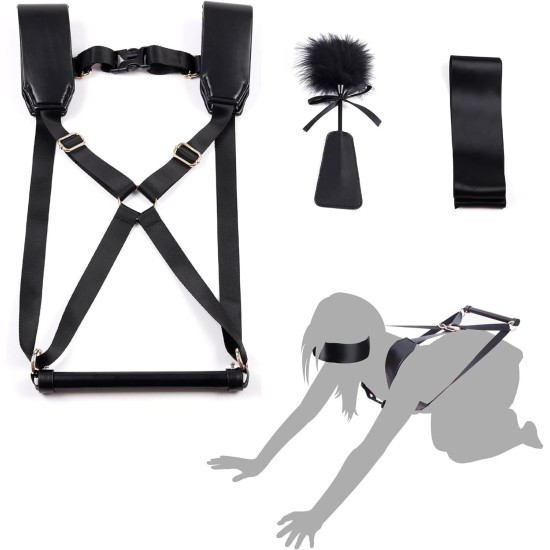 БДСМ-набір LOCKINK YEAHWOW Black Doggy Style Saddle Set