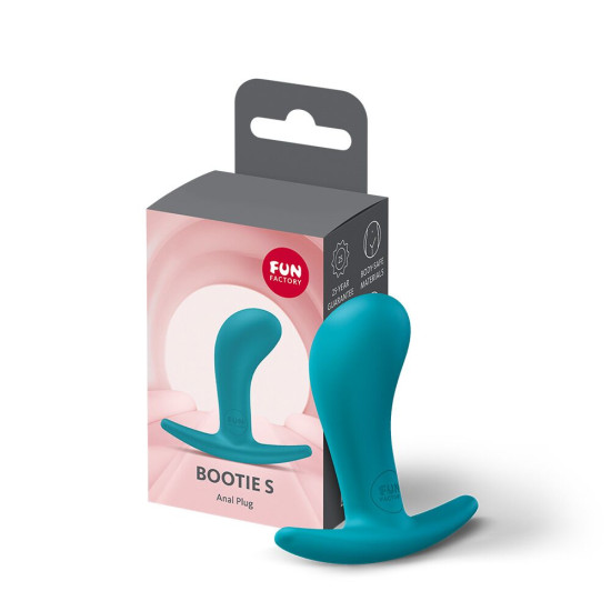 Анальна пробка з тонким обмежувачем, бірюзова, діаметр 2.8 см Fun Factory BOOTIE S Aquamarine