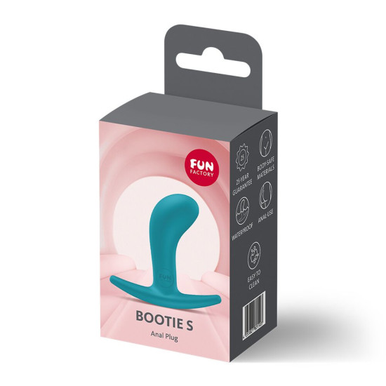 Анальна пробка з тонким обмежувачем, бірюзова, діаметр 2.8 см Fun Factory BOOTIE S Aquamarine