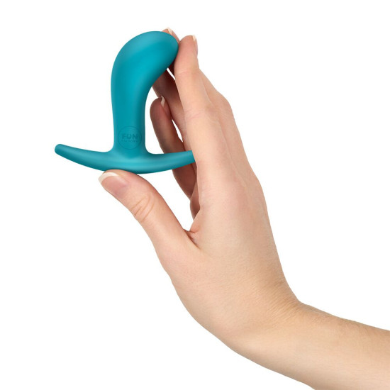 Анальна пробка з тонким обмежувачем, бірюзова, діаметр 2.8 см Fun Factory BOOTIE S Aquamarine