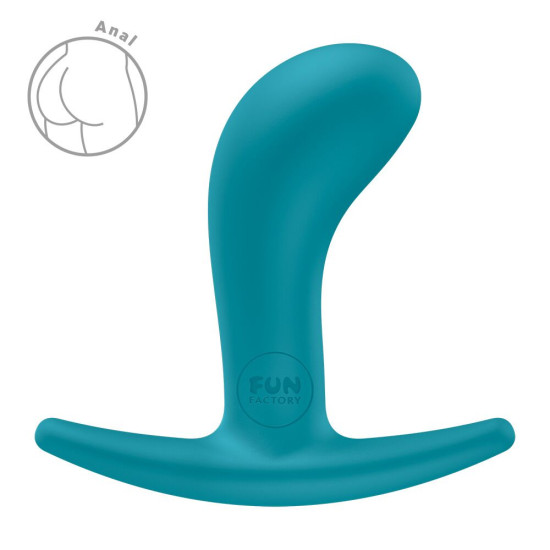 Анальна пробка з тонким обмежувачем, бірюзова, діаметр 2.8 см Fun Factory BOOTIE S Aquamarine