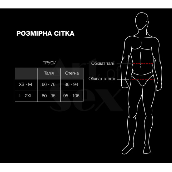Мужские трусики из сетки, черные Art of Sex Demir, размер L-2XL