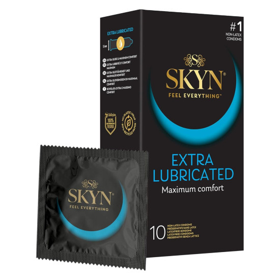 Безлатексні преміум-презервативи, на 40% більше змазки SKYN Extra Lubricated, 10 pcs