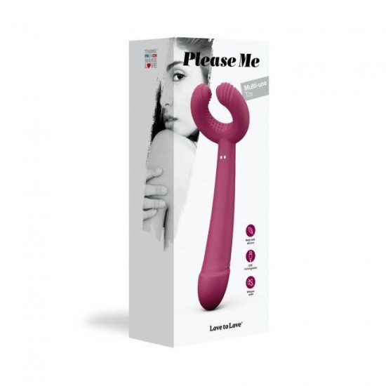 Вібратор для пар з трьома моторами, гнучкий Love To Love PLEASE ME PLUM STAR