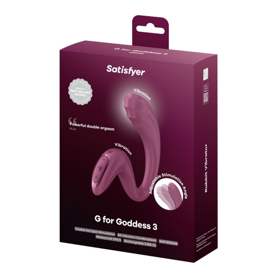 Вагинально-клиторальный вибратор, красный Satisfyer G for Goddess 3 Wine Red (мятая упаковка)