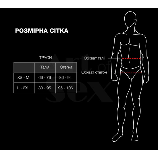 Мужские трусики из сетки, черные Art of Sex Demir, размер XS-M