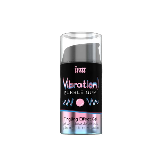 Жидкий вибратор со вкусом жевательной резинки Intt Vibration EXTRA GREEN Bubble Gum, 15 ml