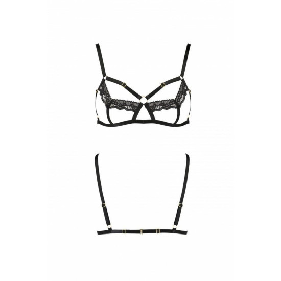 Бюстгальтер-стрепы с кружевом, чёрный SOLON BRA Black, L/XL