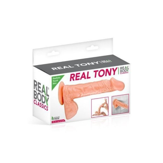 Реалістичний фалоімітатор з TPE, довжина 18 см, діаметр 3,5 см Real Body Real Tony