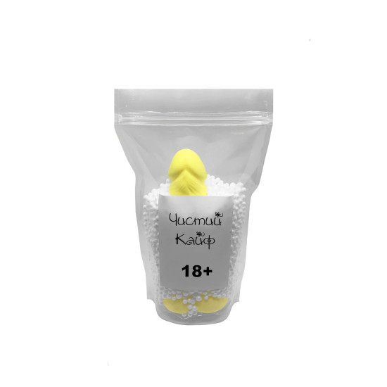 Крафтове мило-член з присоскою, натуральне, жовте Чистий Кайф Yellow, L