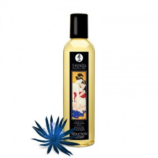 Натуральное увлажняющее массажное масло с цветочным ароматом Shunga Seduction Midnight Flower, 250 ml