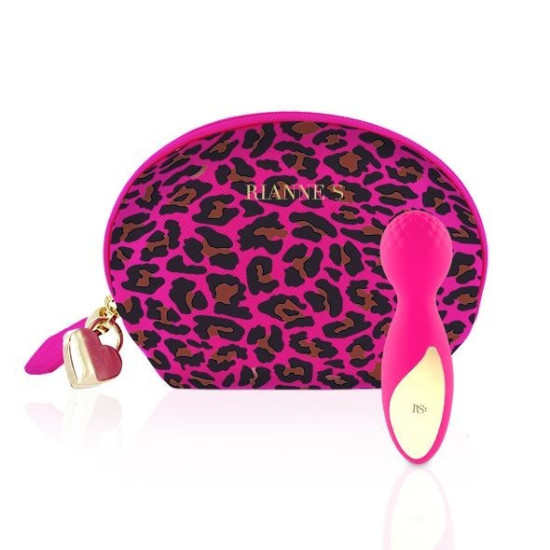 Міні-вібромасажер для клітора, рожевий RIANNE S Lovely Leopard Mini Wand Pink