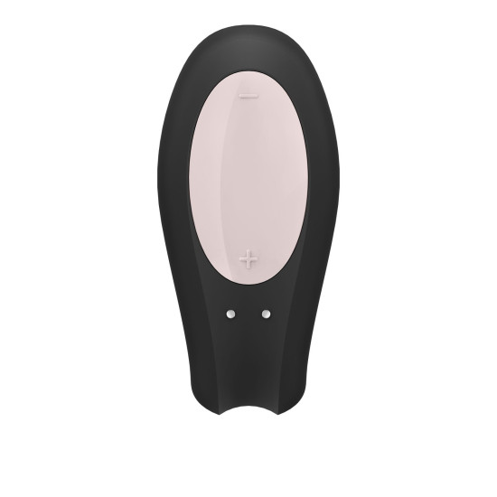 Смарт-вібратор для пар з широким кліторальним стимулятором, чорний Satisfyer Double Joy Black