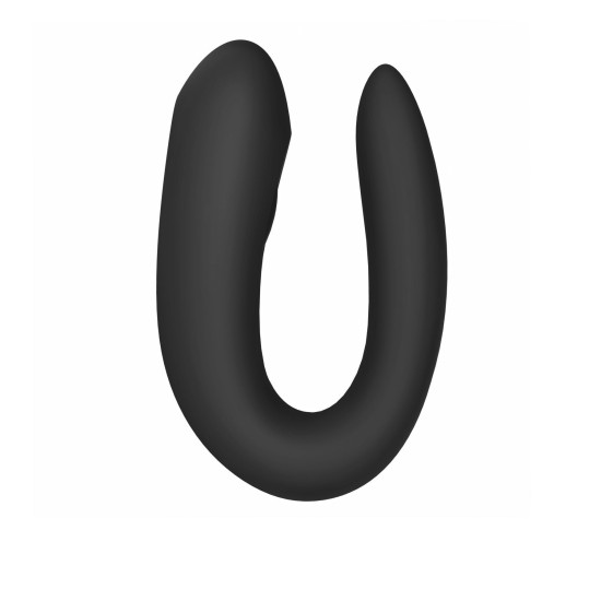Смарт-вібратор для пар з широким кліторальним стимулятором, чорний Satisfyer Double Joy Black
