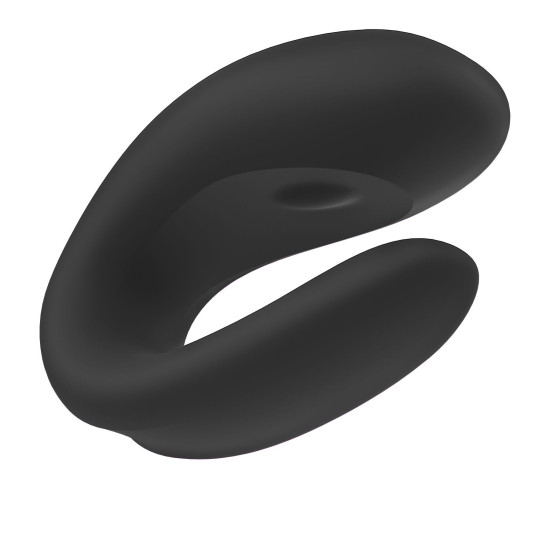 Смарт-вібратор для пар з широким кліторальним стимулятором, чорний Satisfyer Double Joy Black