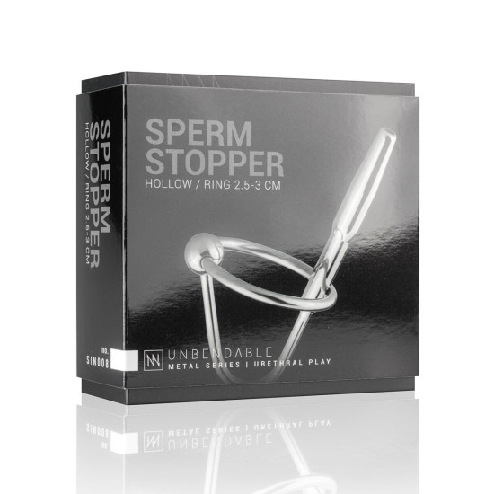 Уретральный стимулятор с двумя кольцами (2,5 см и 3 см) Sinner Gear Unbendable Sperm Stopper Hollow Ring