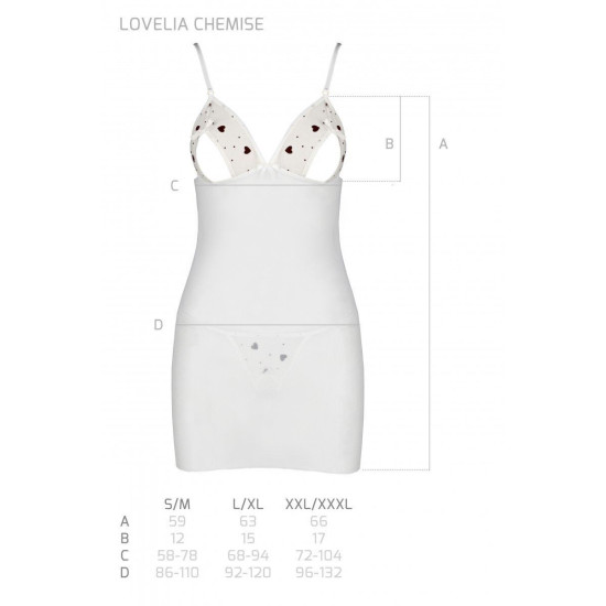 Сорочка, белая Lovelia Chemise White, L/XL