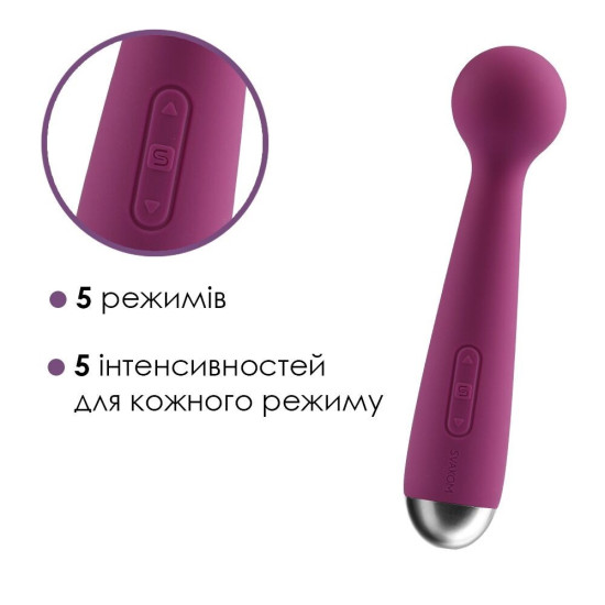 Вібромасажер у формі мікрофона з інтелектуальним режимом, фіолетовий Svakom Mini Emma Violet